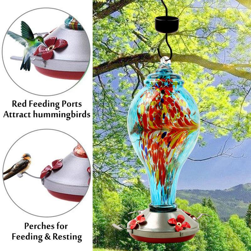 Best Glass Hummingbird Feeder – Hand-blown, Colorful Feeder for Windows, Outdoor, and Unique Hummingbird Feeding