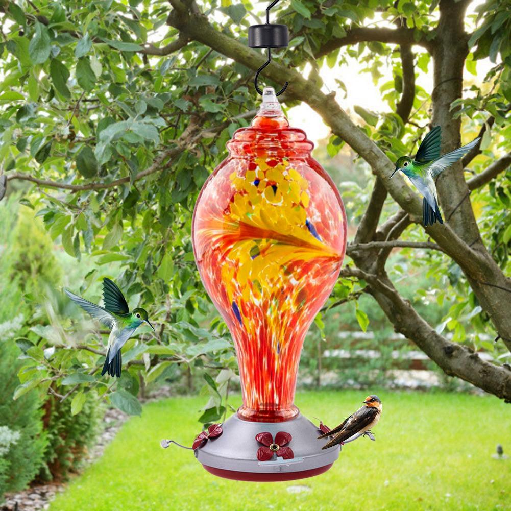 Best Glass Hummingbird Feeder – Hand-blown, Colorful Feeder for Windows, Outdoor, and Unique Hummingbird Feeding