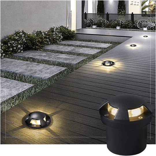 12V DC/120V AC LED Exterior In Ground Recessed Well Lights Bulbs – Waterproof Outdoor Ground Lighting for Landscape, Yard, and Pathways