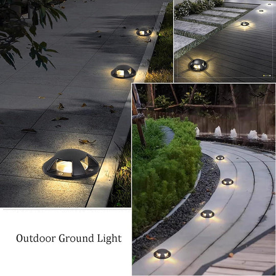 12V DC/120V AC LED Exterior In Ground Recessed Well Lights Bulbs – Waterproof Outdoor Ground Lighting for Landscape, Yard, and Pathways