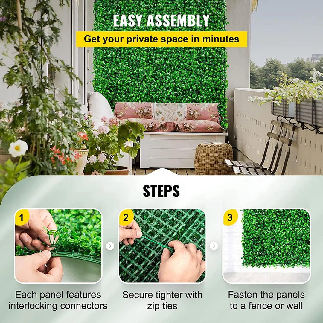 Artificial Grass Wall Panel Boxwood Hedge Backdrop – Greenery Wall Decor, Privacy Screen and Turf Wall for Indoor & Outdoor Use