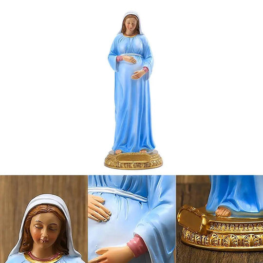 Pregnant Virgin Mary Statue Outdoor Resin Statuette - Blessed Mother Mary Garden Statue