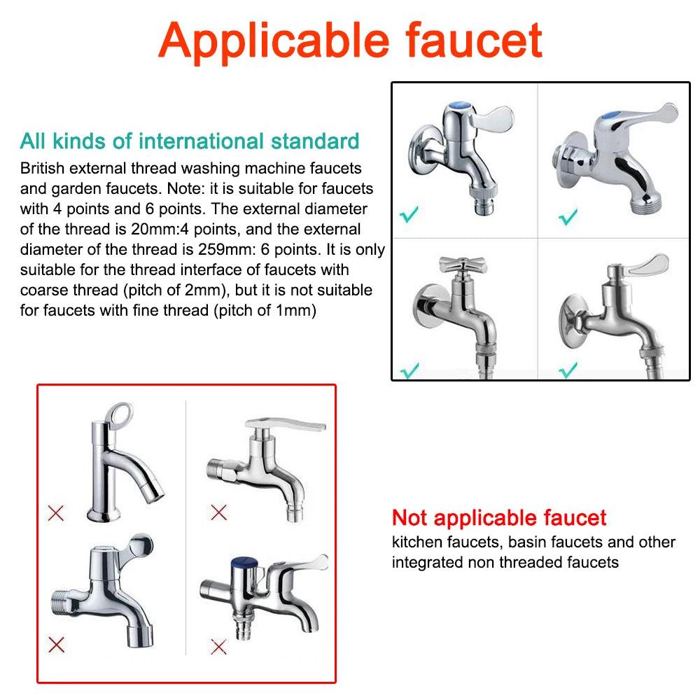 4 Way Hose Splitter - Valve Splitter 3/4" Watering Connector for Garden, Water, & Faucet Use