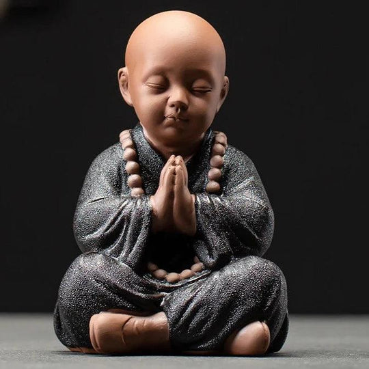 Ceramic Buddhist Monk Statue - Japanese Zen Garden Decor Figurine for Serenity and Meditation Outdoor Stauary