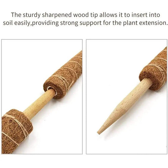 4Pcs Moss Pole for Plants with Ties and Tools - Coco Coconut Support Sticks for Climbing Plants, 19.6in Garden Stake