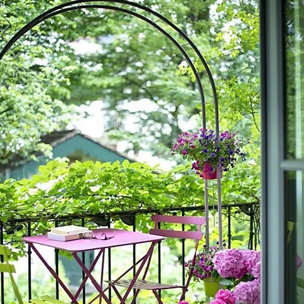 Metal Garden Arch Trellis - Sturdy Iron Wedding Flower Stand, Climbing Plant Support, Decorative Garden Arched Trellises