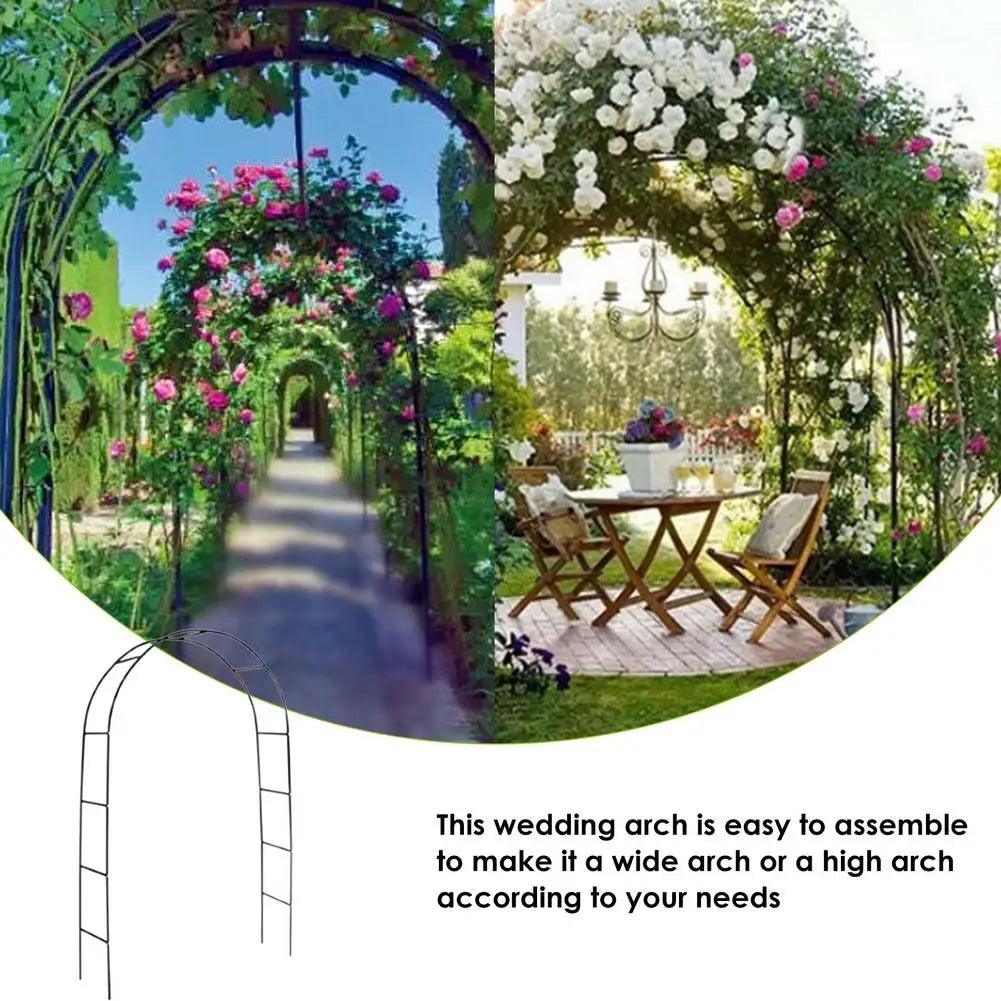 Metal Garden Arch Trellis - Sturdy Iron Wedding Flower Stand, Climbing Plant Support, Decorative Garden Arched Trellises