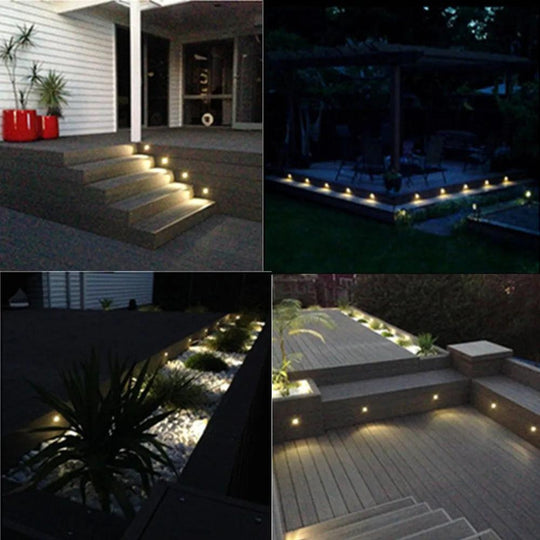 10-Pack LED Solar Deck Lights - Half Moon Outdoor Waterproof Step Lights for Decking, Stairs, and Railings