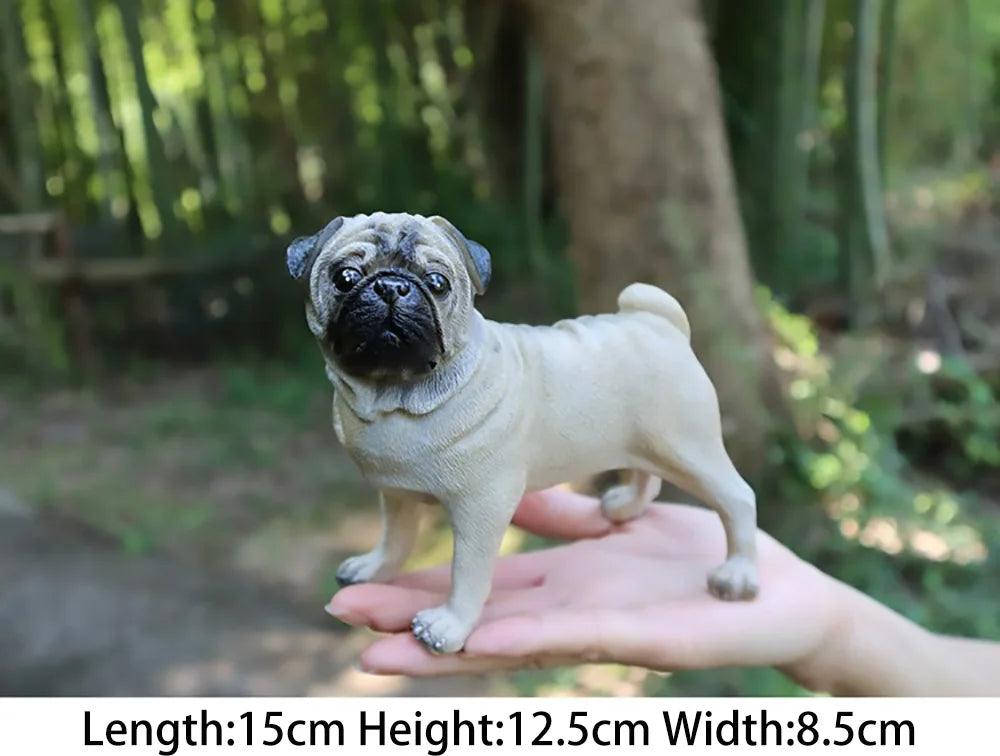 Resin Pug Dog Garden Statue - Outdoor Mexican Pug Statue for Lawn Decor