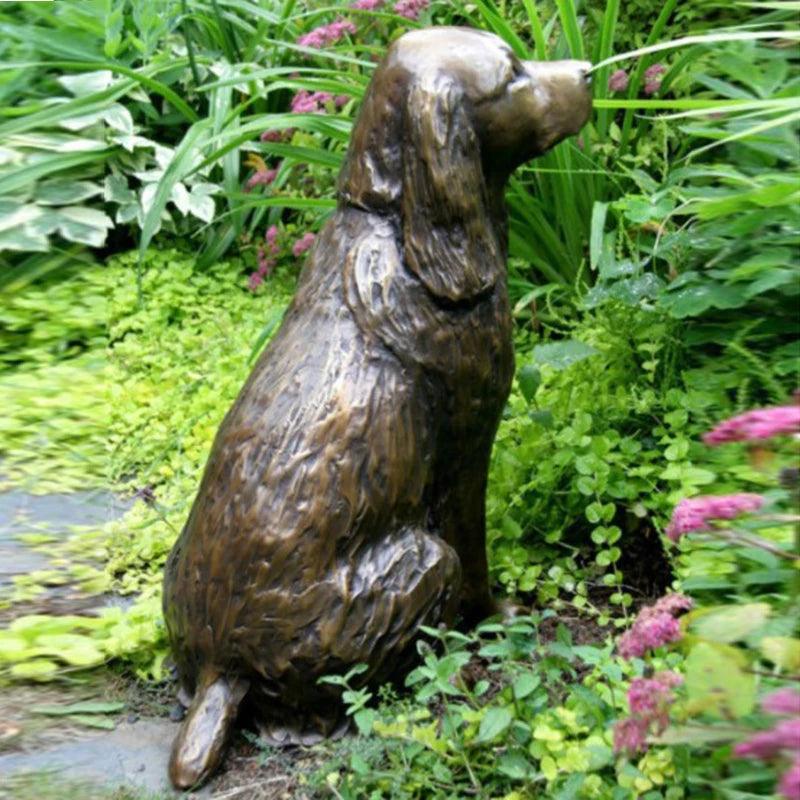 Large Resin Dog Statue - Springer Spaniel Garden Decor Dog Sculpture for Lawn and Yard