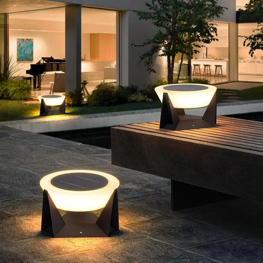 Modern Solar Deck Post Lights - 3000K IP65 LED Column Lamp for Outdoor Fence, Patio, Garden, and Post Cap Lighting