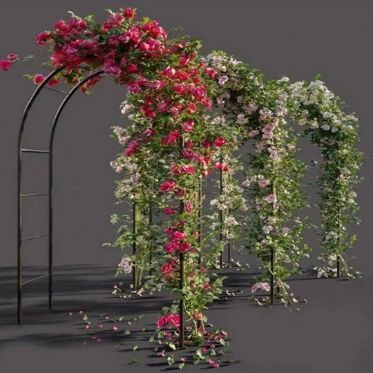 Metal Garden Arch Trellis - Sturdy Iron Wedding Flower Stand, Climbing Plant Support, Decorative Garden Arched Trellises