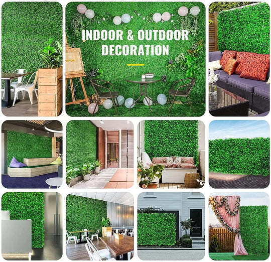 Artificial Grass Wall Panel Boxwood Hedge Backdrop – Greenery Wall Decor, Privacy Screen and Turf Wall for Indoor & Outdoor Use