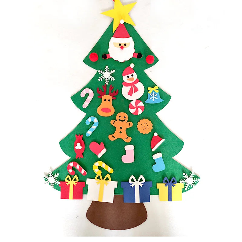 2D and 3D DIY Felt Christmas Tree for Christmas Decoration & Kids Gifts