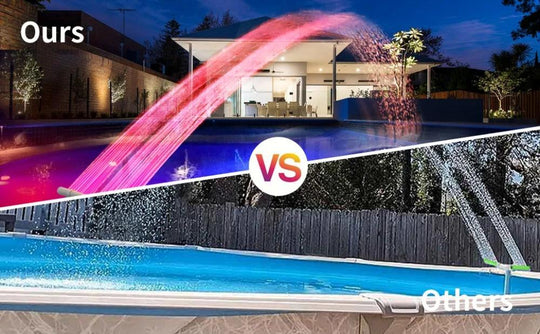 Pool Fountains and Water Features | 360° Adjustable 12-Color LED Solar Lights | Remote Control Powerful Spray System for Pools