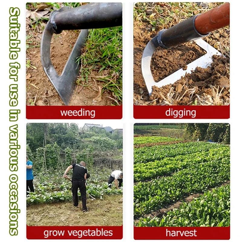 Handheld Hollow Hoe - Thickened Manganese Steel Weeding Tool for Soil Loosening and Vegetable Gardening