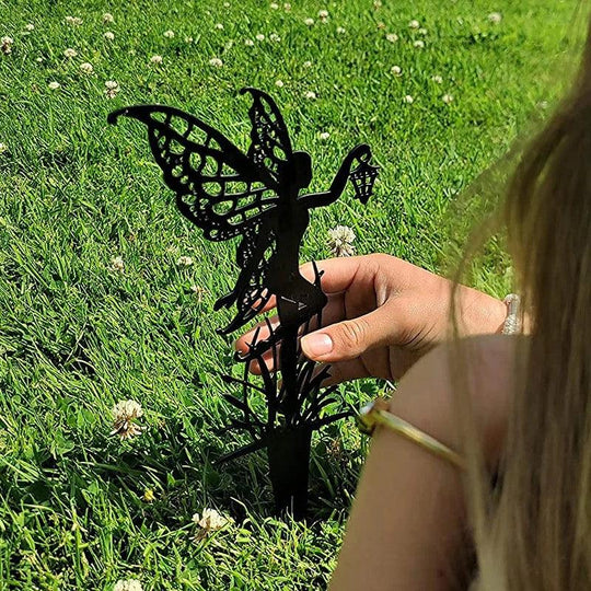 Decorative Metal Garden Stakes - 12" Outdoor Yard Decor, Fairy, Squirrel, Angel, Dragon & Bird Designs, Perfect for Garden Décor & Lawn Art