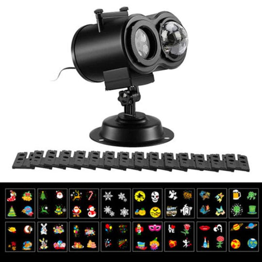 Outdoor Christmas & Halloween Projector Lights | LED Light Show with 16 Patterns | Remote Control & Timer | Yard, Garden, House Decorations