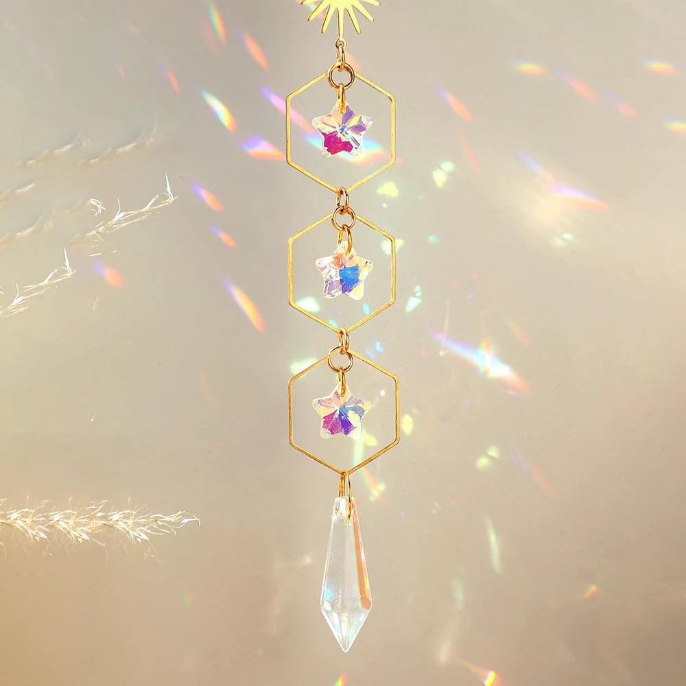 Crystal Suncatcher Prism Rainbow Maker | Sun Catchers & Hanging Crystals for Windows & Gardens