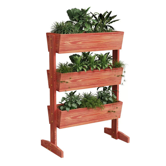 3/4 Tier Vertical Cedar Raised Garden Bed - Elevated Planter Box for Herbs, Vegetables, and Flowers