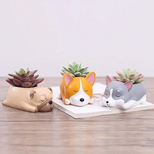 Cute Puppy Corgi Planter - Mini Succulent Pot for Bonsai