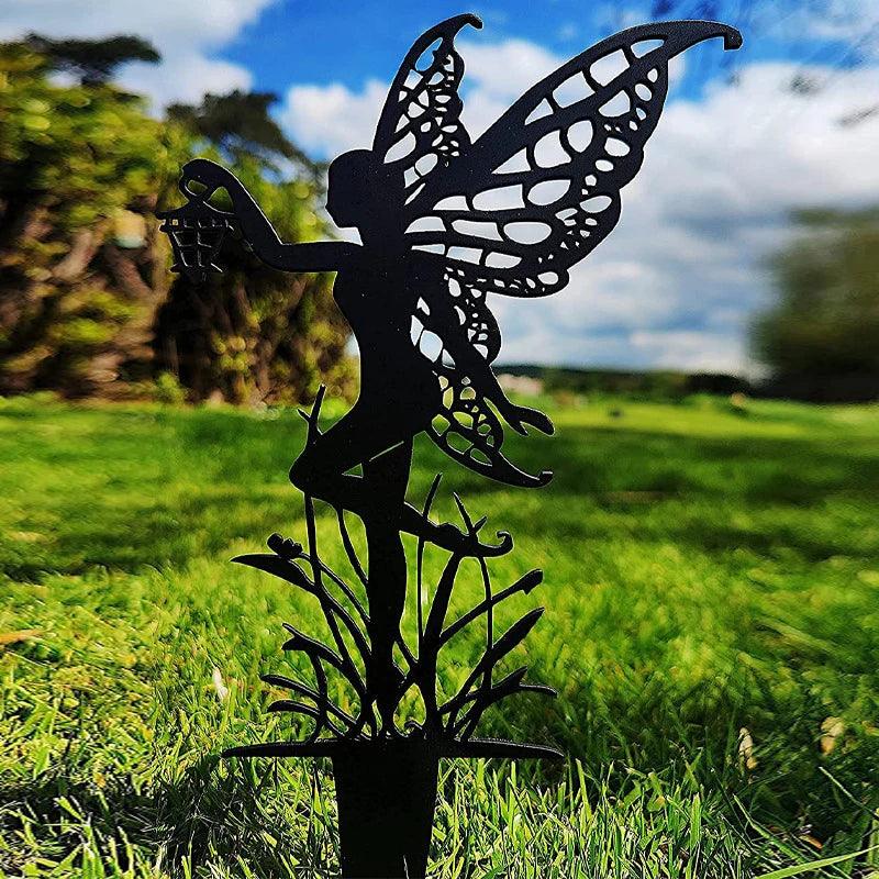 Decorative Metal Garden Stakes - 12" Outdoor Yard Decor, Fairy, Squirrel, Angel, Dragon & Bird Designs, Perfect for Garden Décor & Lawn Art