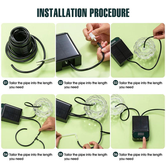 Solar Automatic Drip Irrigation Kit 5V. 2.5 W system for Home Garden | Self-Watering Solar System with Anti-Siphon Device