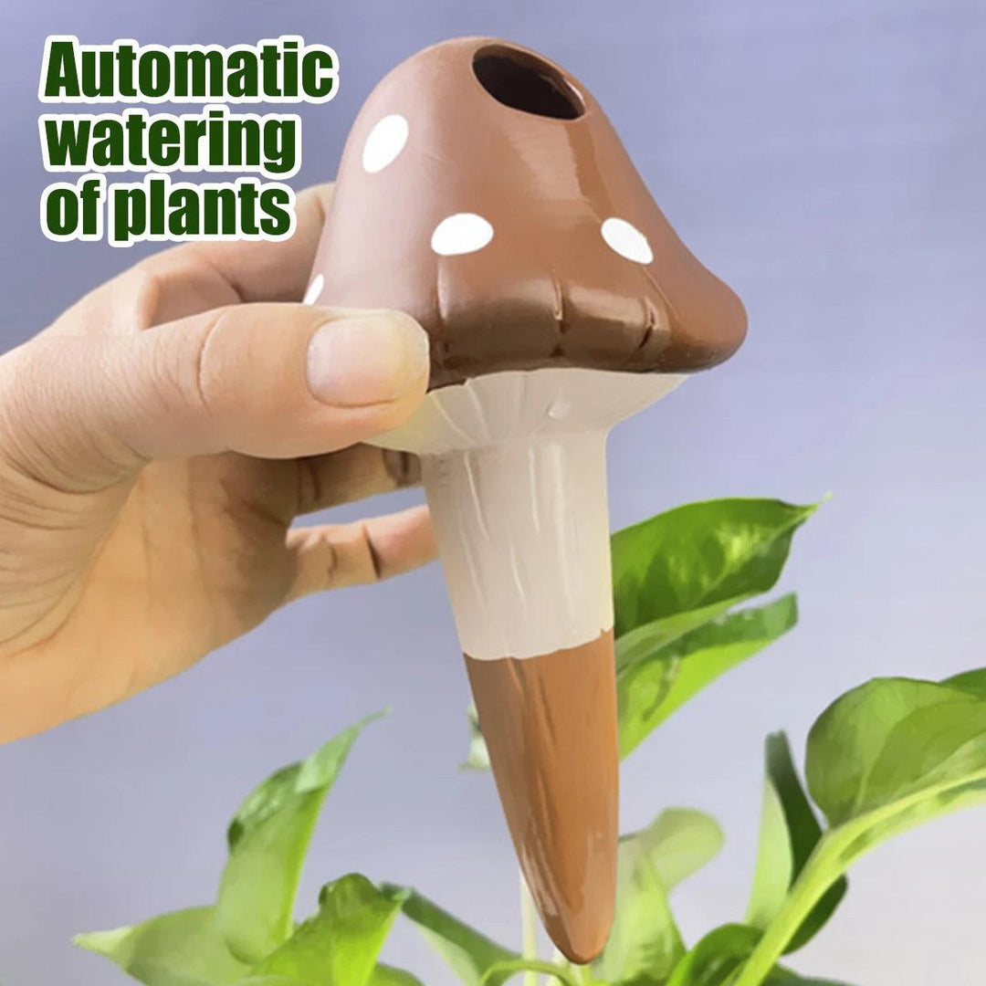 4 pcs Automatic Drip Irrigation System - Self-Watering terracotta watering spikes Mushroom Spike for Flower Plants & Garden