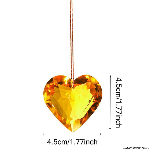 1.77" Heart Crystal Sun Catcher Prism for Window Suncatcher with Hanging Crystals - Rainbow Maker for Home, Office, Garden Decor, Christmas Gift