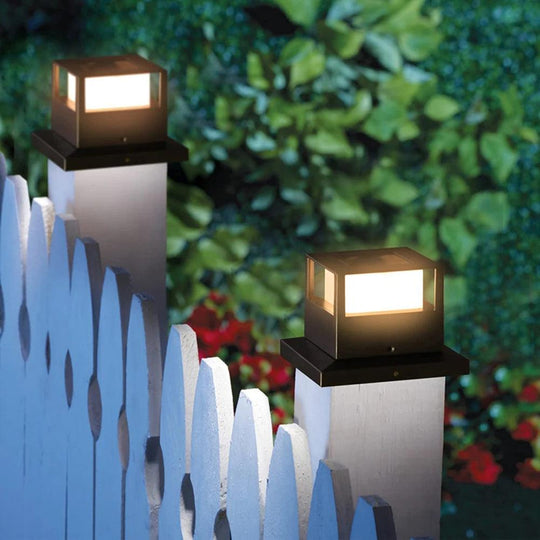 Solar Deck Post Lights - IP54 Waterproof LED Post Cap Lights for Outdoor Fence and Patio Lighting - Set of 1/2/4 pcs