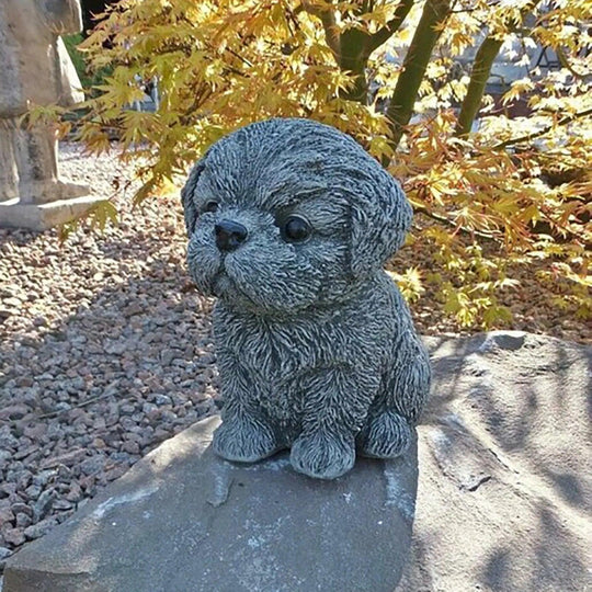 Large Resin Dog Garden Statue - Outdoor Decorative Dog Figurine for Garden and Lawn