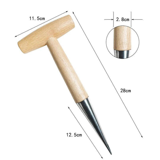 Home Gardening Wooden Planting Tool - Hand Digger for Seeds, Bulbs, and Seedlings Removal