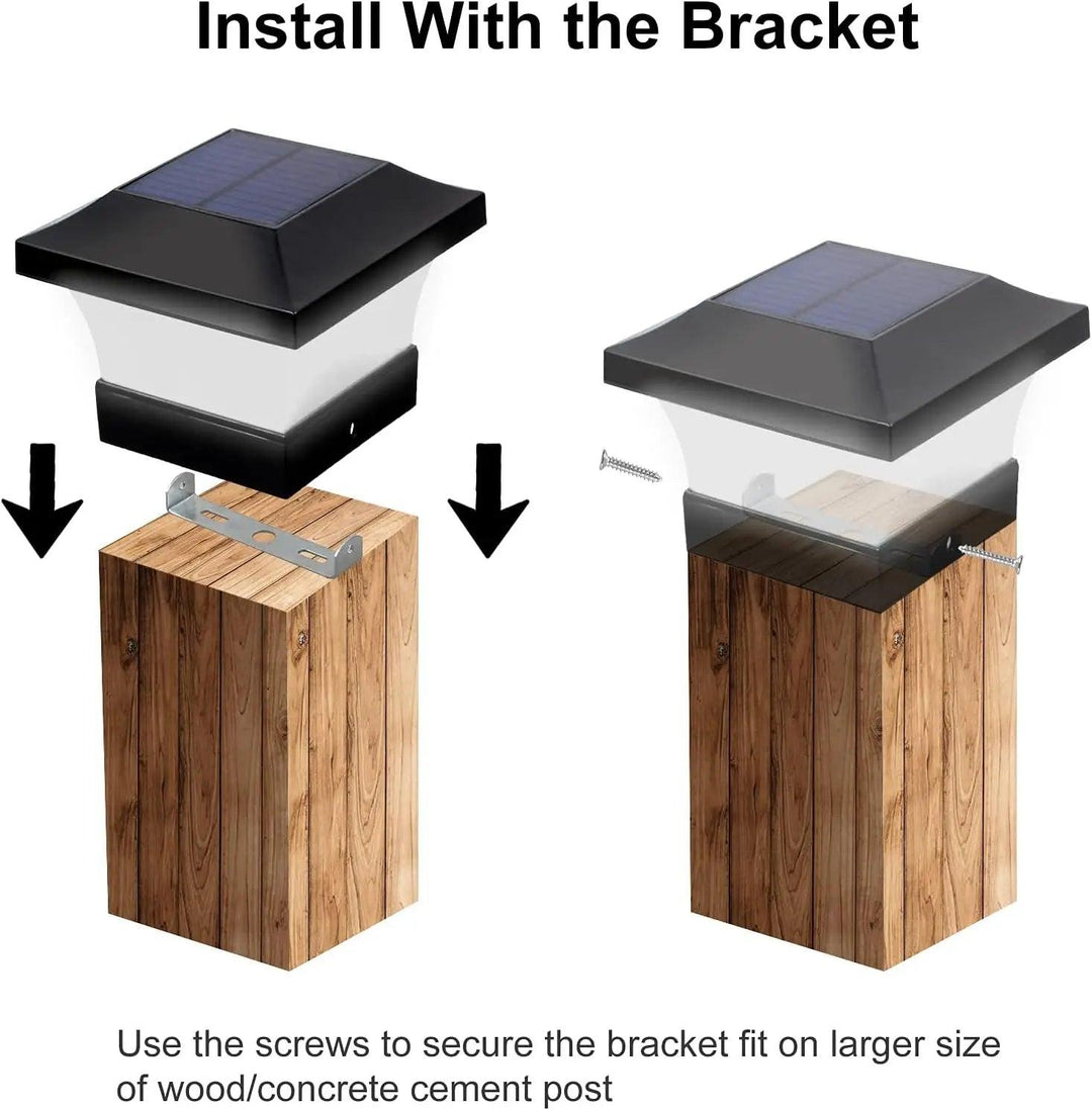 Solar Deck Post Lights 4x4, LED Lighted Cap for Fence, Low Voltage, Waterproof IP65, Outdoor Landscape Lamp, Solar Powered Post Lighting - 1-4pcs