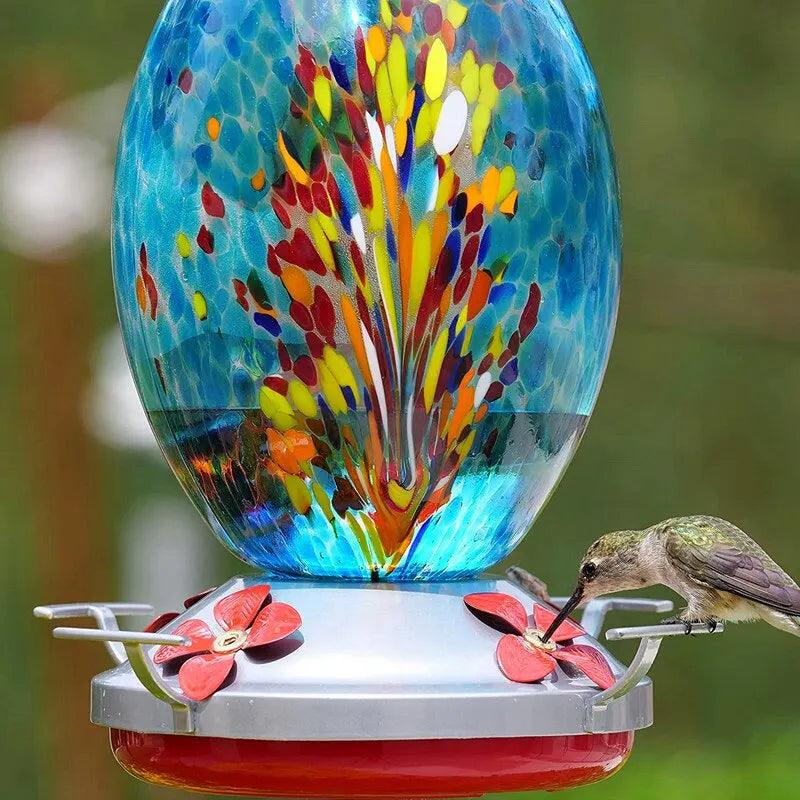 Best Glass Hummingbird Feeder – Hand-blown, Colorful Feeder for Windows, Outdoor, and Unique Hummingbird Feeding