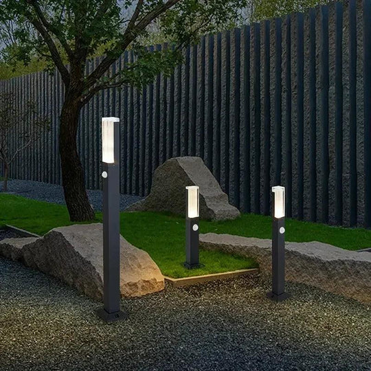 Human Motion Sensor 120 Volt LED Pathway Lights Outdoor Waterproof IP65 Aluminum Acrylic Shade Garden Villa Landscape Walkway Lawn Light