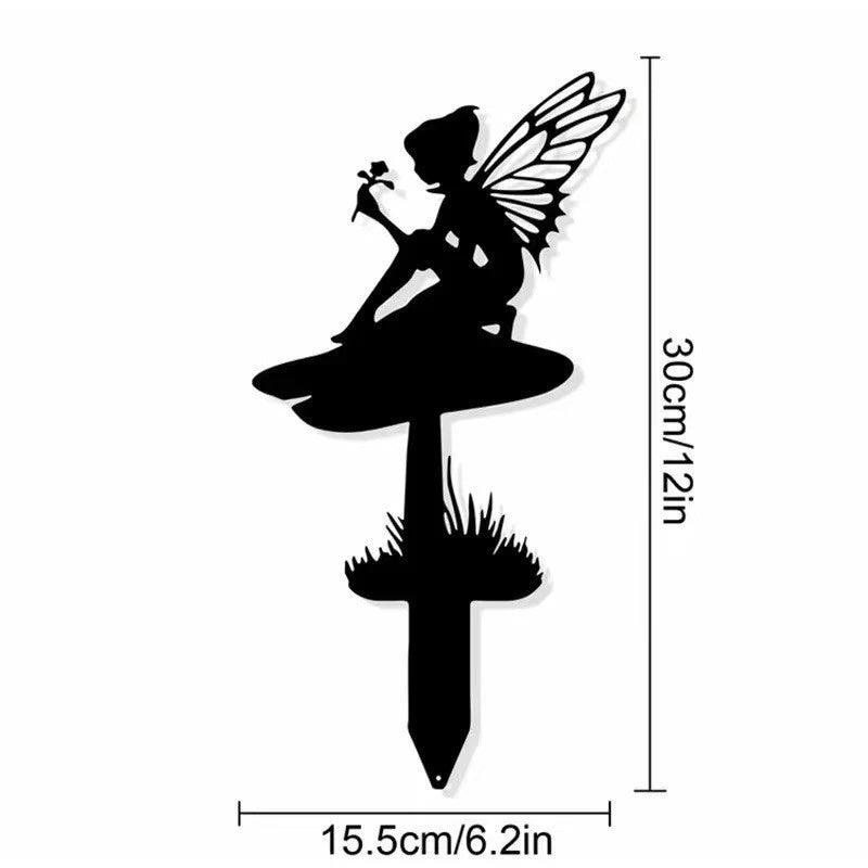 Decorative Metal Garden Stakes - 12" Outdoor Yard Decor, Fairy, Squirrel, Angel, Dragon & Bird Designs, Perfect for Garden Décor & Lawn Art