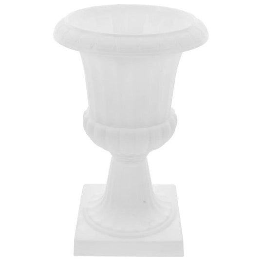 Large Outdoor Planter Urn - Grecian Plastic Flower Pot, Decorative Garden Urn for Plants, Pedestal Style, 10.22 Inches Tall