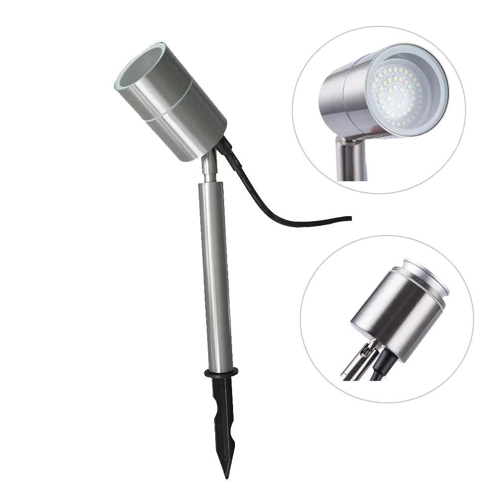 Outdoor Waterproof LED Spot Light - Stainless Steel - For Pathway, Yard, House Exterior, Landscape Lamp