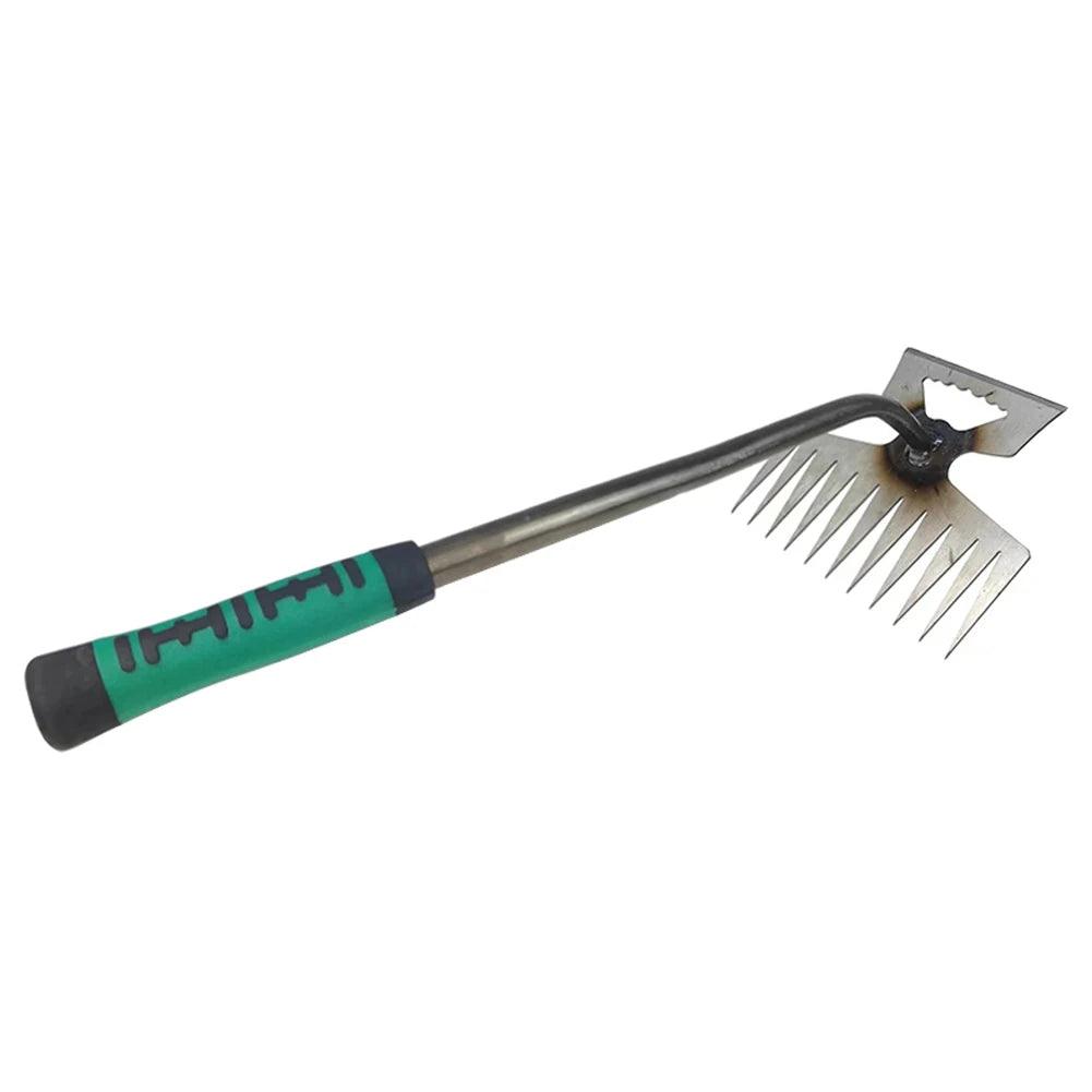 Stainless Steel Weeding Tool - Long Handled Garden Weeder for Grass & Root Removal, Soil Loosening