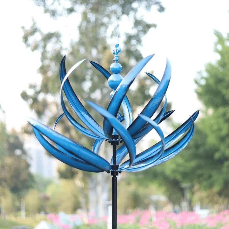 Harlow Kinetic Wind Sculpture 3D Windmill | Metal Wind Spinner Yard Art | Wind Powered Garden Decor