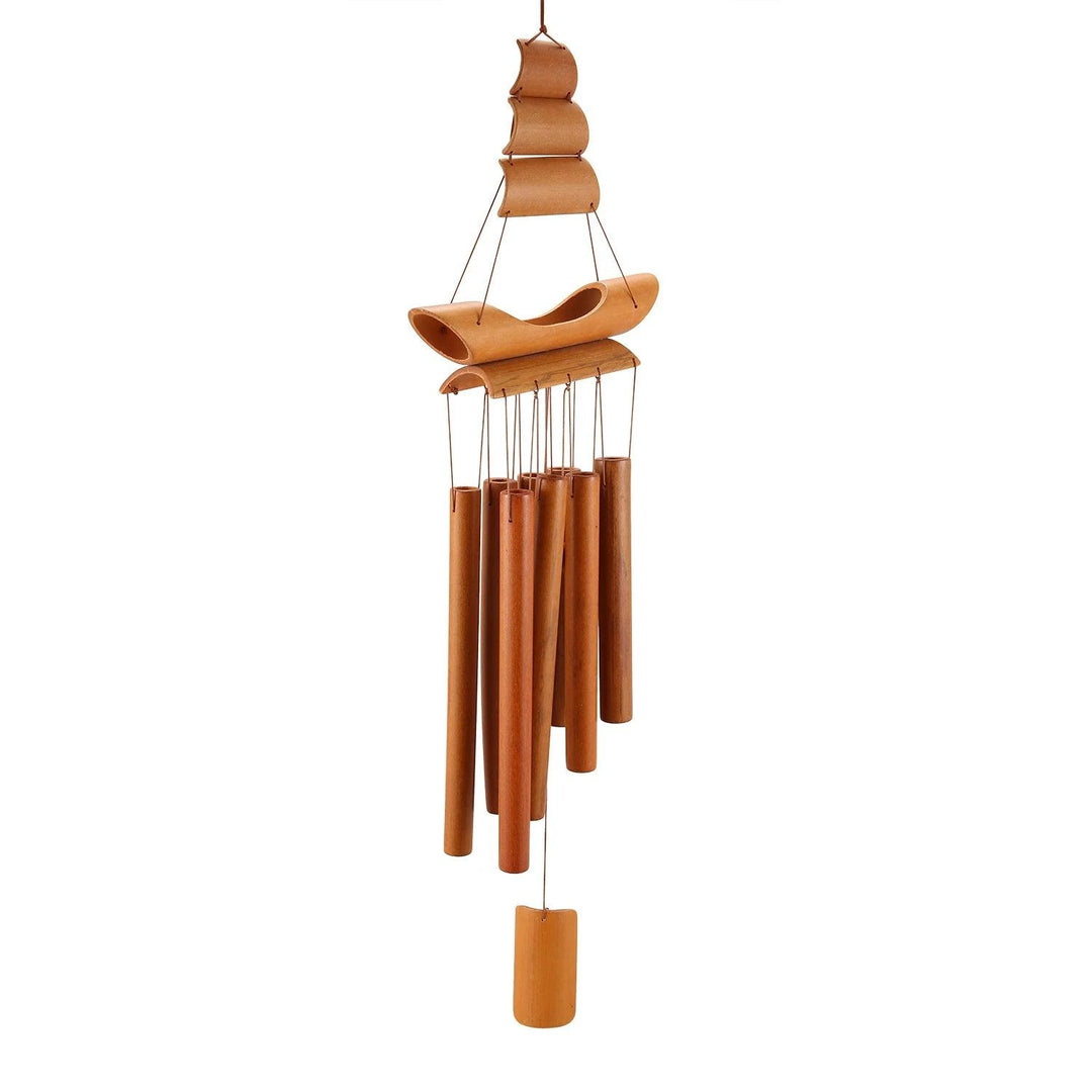 Bamboo Wind Chime - Handmade Natural Bamboo Wind Bell for Outdoor Yard Decor - Large Wooden Wind Chimes for Peaceful Melodies - Unique Home Decoration