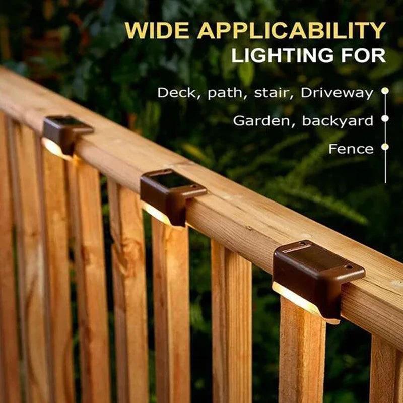 12/8/4-Pack Solar Step Lights Outdoor Waterproof LED Deck and Stair Lighting for Pathway, Garden, and Patio