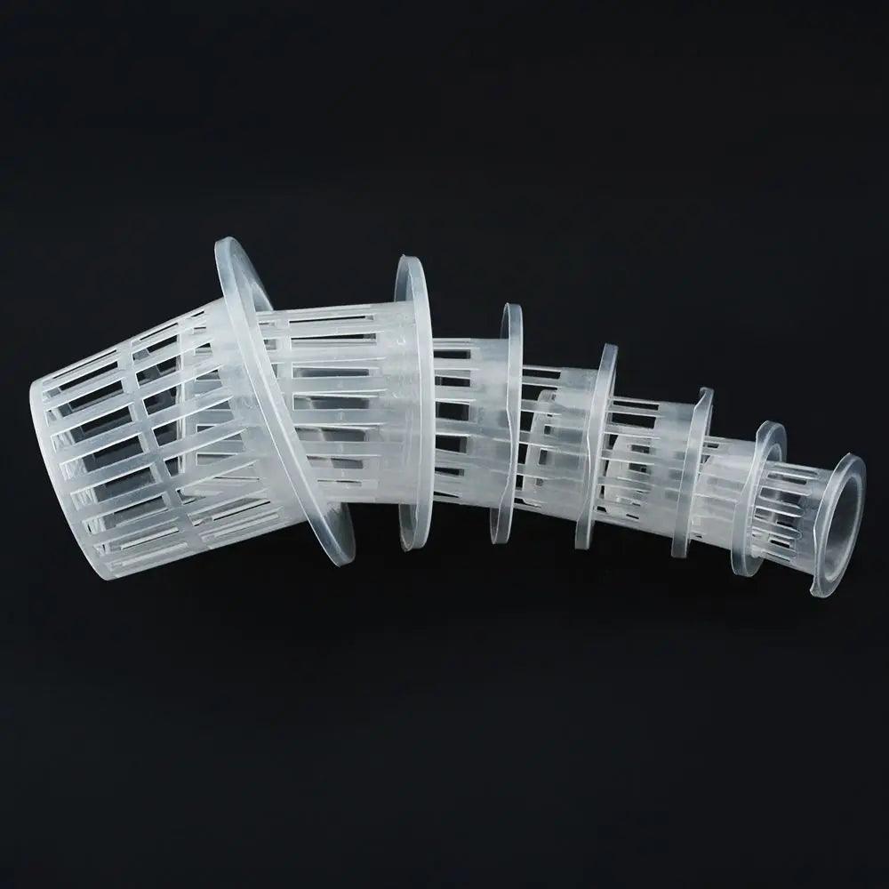 50Pcs Hydroponic Mesh Pots – Transparent Net Cup Baskets for Aeroponic Planting and Soilless Cultivation