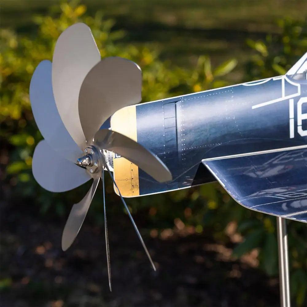 Aircraft Metal Wind Spinner | Stainless Steel Yard Wind Spinner | Garden and Lawn Decoration | Outdoor Windmill | Wind Spinners for Yard and Garden