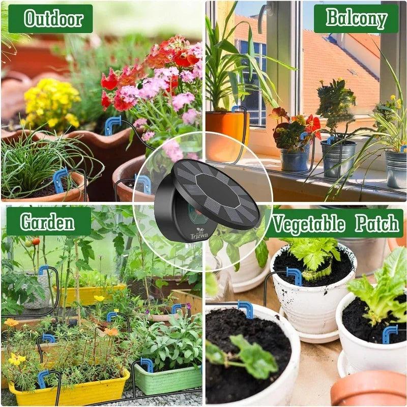 Solar Automatic Drip Irrigation System Kit | DIY Garden Irrigation System for Outdoor & Indoor | 9 Timing Modes