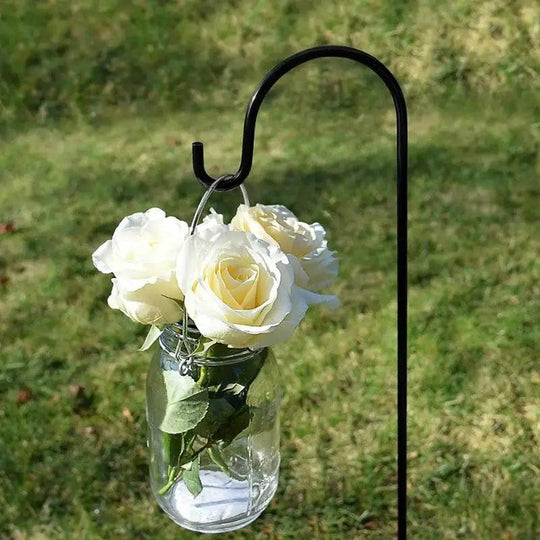 Small Shepherd Hook 31.5 Inches | Heavy Duty Garden Stake for Bird Feeders, Flower Baskets, Lanterns | Decorative Yard Stake, Hanging Plants Hook