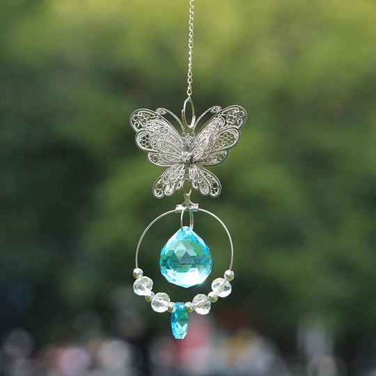 Crystal Butterfly Sun Catchers with Prism Hanging Pendant for Window - Butterfly Suncatcher Crystals, Rainbow Maker Decor for Garden, Yard, and Home