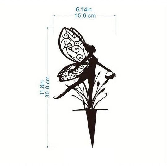 Decorative Metal Garden Stakes - 12" Outdoor Yard Decor, Fairy, Squirrel, Angel, Dragon & Bird Designs, Perfect for Garden Décor & Lawn Art