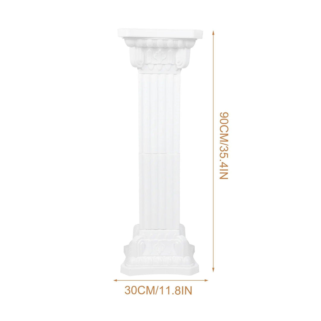 Roman Pillar Garden Pedestal Column Stand - White Outdoor Stone Sculpture Pedestal for Statues & Flower Pots