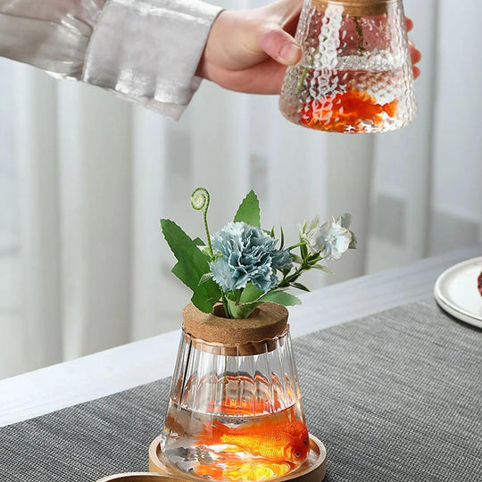 Mini Hydroponic Flower Pot – Transparent Glass Vase for Home Decor and Soilless Planting | Tabletop Planter